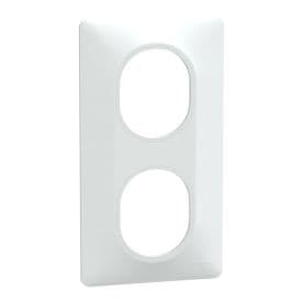 Plaque de finition double au coloris blanc