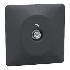 SCHNEIDER Ovalis Prise TV complet anthracite -S340405-F