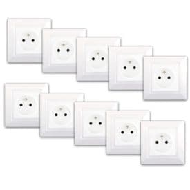 SIEMENS Delta One Lot de 10 prises de courant 2P+Terre - Blanc