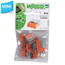 WAGO Sachet de 10 mini-bornes de connexion 3 fils S2273