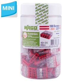 WAGO Pot de 100 mini-bornes de connexion 4 fils S2273