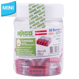 WAGO Flacon de 50 mini-bornes de connexion 4 fils S2273