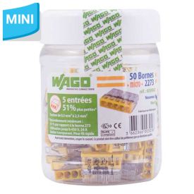 WAGO Flacon de 50 mini-bornes de connexion 5 fils S2273