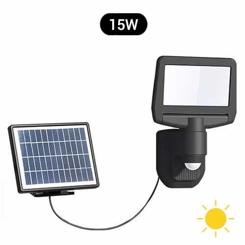 Projecteur solaire LED à détection 15W 1000lm 4000K noir