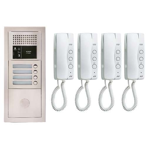 Pack interphone encastré avec 4 combinés - GTBA4E AIPHONE