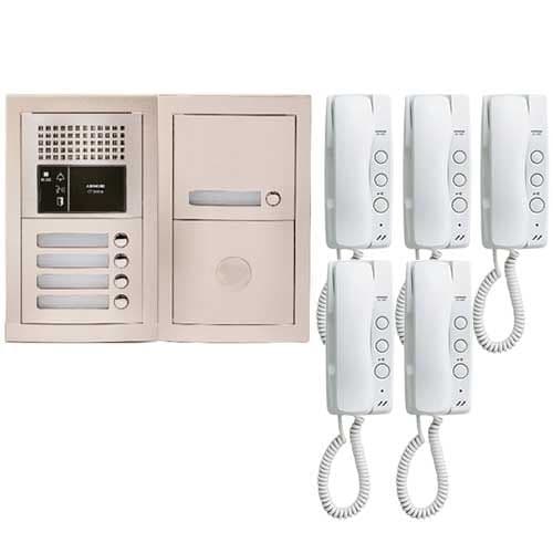 Pack interphone encastré avec 5 combinés - GTBA5E AIPHONE