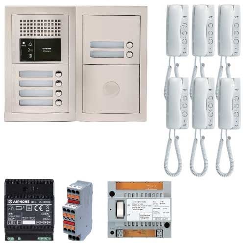 Pack interphone encastré avec 6 combinés - GTBA6E AIPHONE