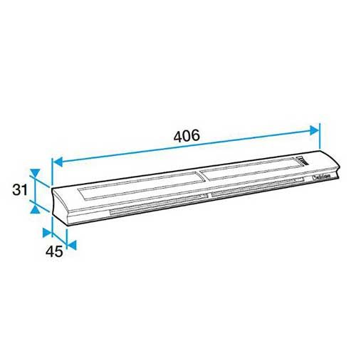 ALDES EHB2 Entrée d'air hygroréglable 6-44m3/h 37dB - schéma avec dimensions