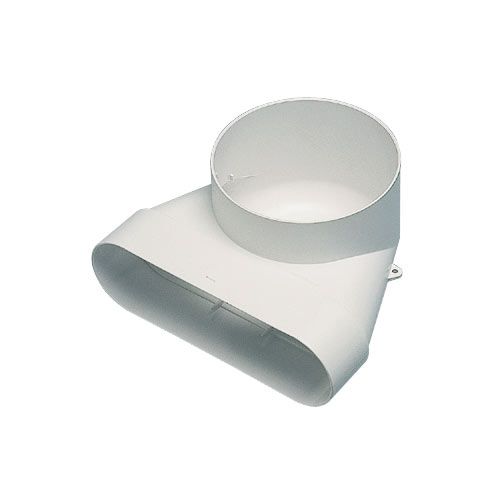 Coude mixte vertical 90° Aldes minigaine D125mm 60x200mm pvc rigide blanc