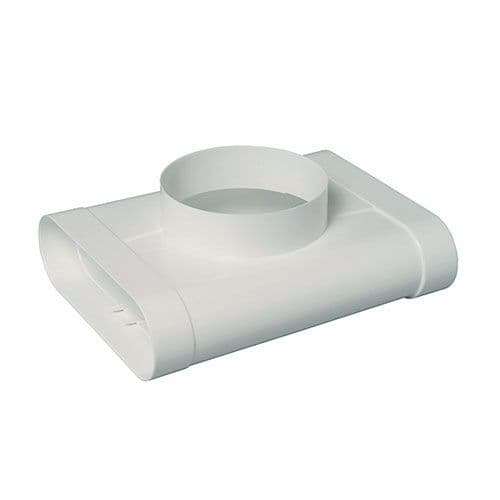 Té mixte vertical Aldes minigaine D125mm 60x200mm pvc blanc rigide