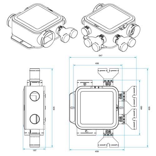 ALDES Groupe VMC simple flux hygroréglable EasyHOME COMPACT Premium HP+ RE2020 - schéma