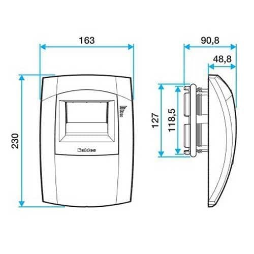 ALDES Curve Kit bouche d'extraction hygroréglable 15/65m3/h PUSH pour cuisine - schéma