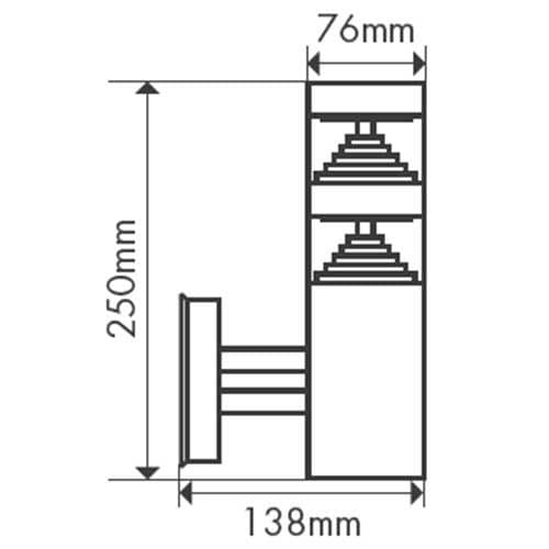 Schéma dimensions de l'applique LED Arlux