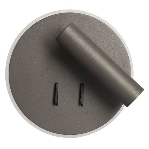 Arlux Emmy Applique intérieur ronde 9W 630lm 2700K anthracite + liseuse 3W 210lm