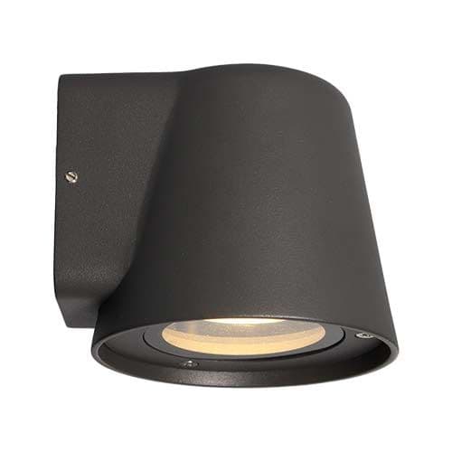 Compacte, cette applique en alu, de couleur anthracite, diffuse un faisceau de lumière descendant pour éclairer votre terrasse, jardin, tour de maison.