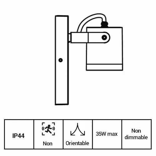 ARLUX Applique d'éclairage extérieur orientable Spoty 230V Gu10 35W max anthracite - fiche technique