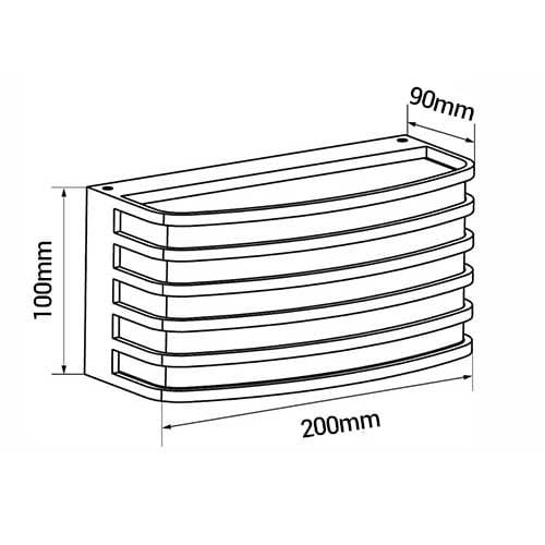 ARLUX Applique extérieure LED Verone 230V 15W 600lm 3000K anthracite - schéma avec dimensions