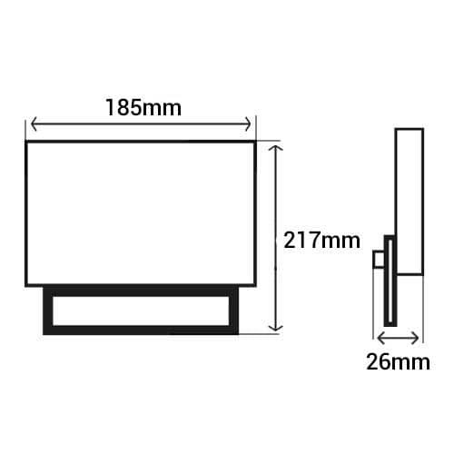 Projecteur LED extra plat pré câblé Arlux Kali - schéma avec dimensions