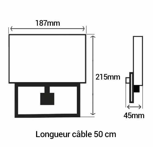 Projecteur extérieur extra plat à détecteur Kali Arlux - dimensions