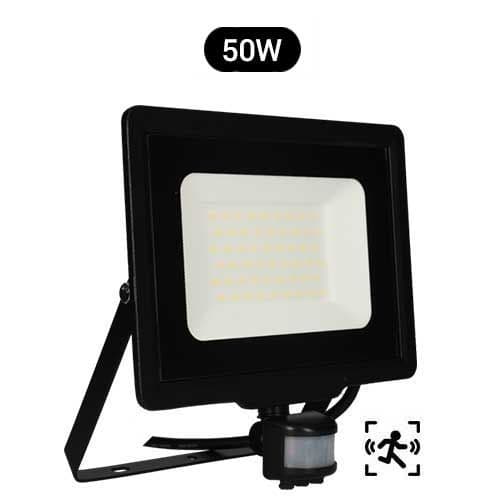 Projecteur extérieur LED Arlux Kali extra plat précâblé à détection 50W coloris noir