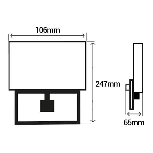 Projecteur LED extérieur noir Arlux Kreon 2 50W détecteur infrarouge - dimensions