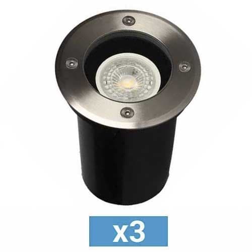 ARLUX Lot de 3 spots LED extérieurs encastrés de sol