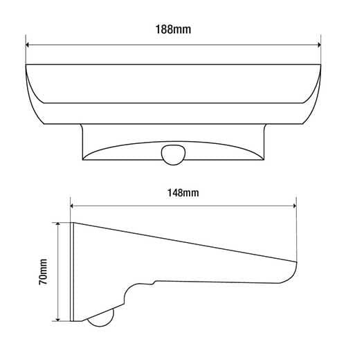 ARLUX Applique solaire LED Cuzco murale à détection 4W 300lm 6000K gris - schéma avec dimensions