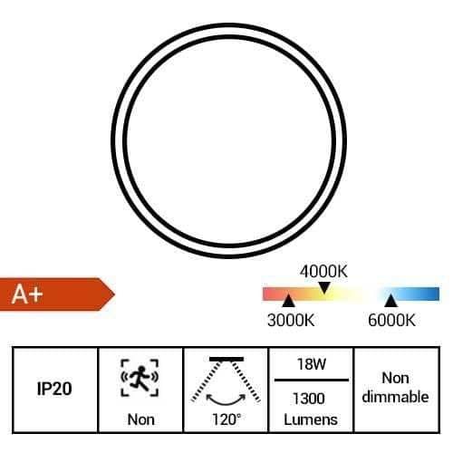 Downlight LED extra plat à encastrer Arlux Saturn gris - fiche technique