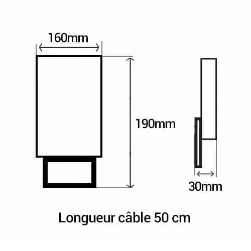 Projecteur exterieur Arlux Floody anthracite - dimensions