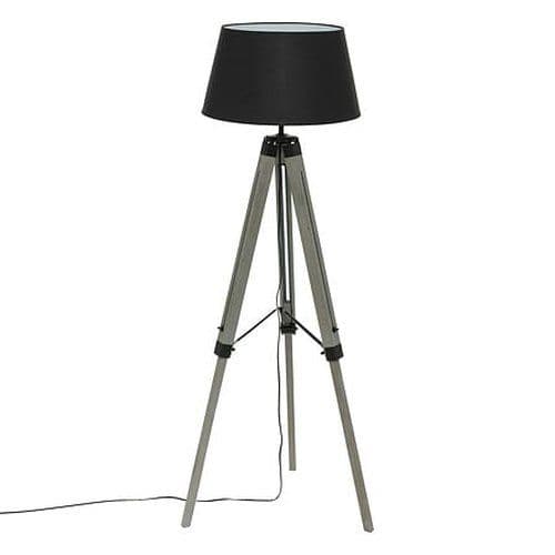 Lampadaire trépied noir H.145cm Atmosphera Runo