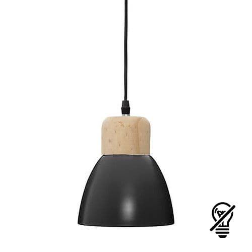 Suspension métal bois Desy noir D15 d'Atmosphera