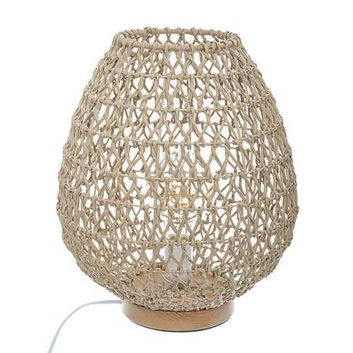 Lampe à poser Etel Atmosphera, hauteur 35,5 cm, bois naturel, E27, 230V