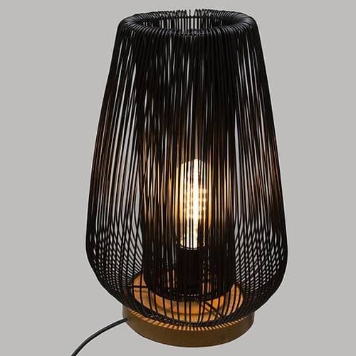 Lampe à poser filaire éclairé Noda Atmosphera H.40,5cm coloris noir