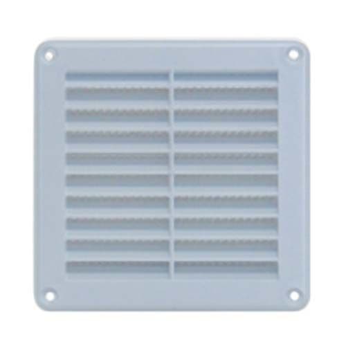 Grille d'aération blanche encastrable PVC carrée Autogyre de 125x125mm avec moustiquaire intégrée