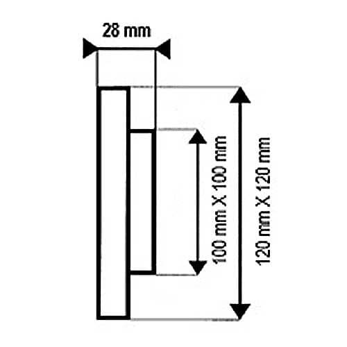 AUTOGYRE Grille d'aération PVC à emboiter 120x120mm avec moustiquaire blanc - schéma avec dimensions