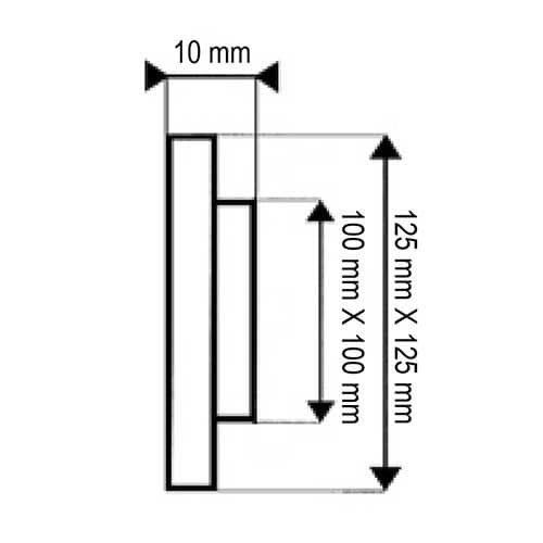 Grille d'aération anthracite PVC carrée Autogyre de 125x125mm - schéma avec dimensions