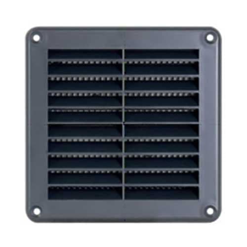 Grille d'aération anthracite PVC carrée Autogyre de 125x125mm avec moustiquaire intégrée