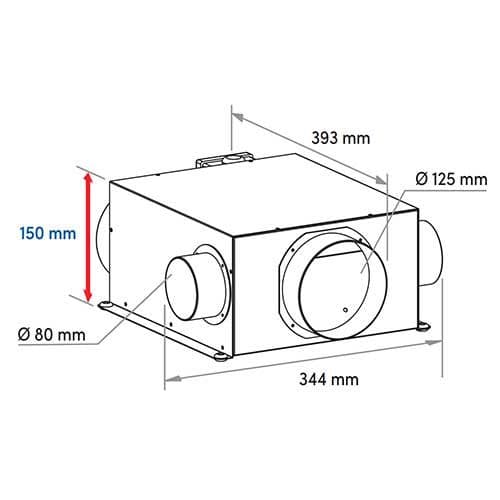 Kit VMC simple flux autoréglable extra plate Micropro 2 Autogyre - schéma avec dimensions