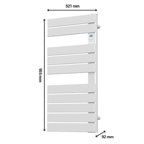 Sèche-serviettes électrique blanc 500W BATILEC Sigma - photo avec dimensions