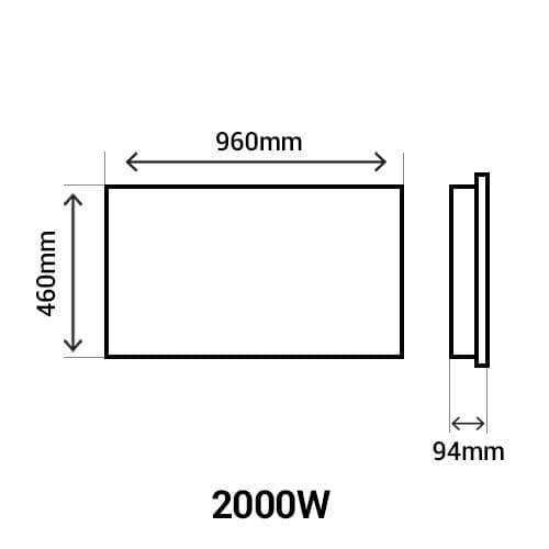 Dimensions du radiateur électrique Batilec Sierra 2000W