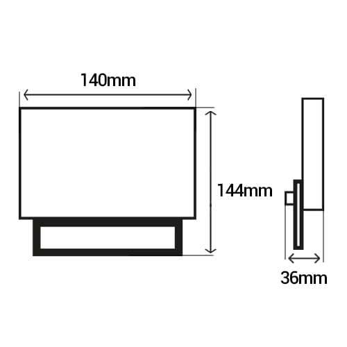 Projecteur LED extérieur noir Beneito Faure 30W orientable - dimensions