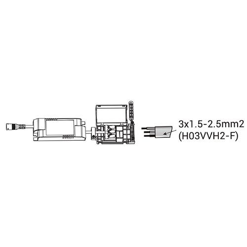 Dalle LED CEOTIS encastrable 36W 3600lm 4000K UGR<19 600x600mm blanc - schéma