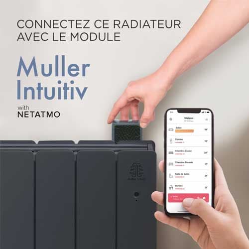 Radiateur connecté inertie réfractite 1000W Muller Intuitiv Netatmo