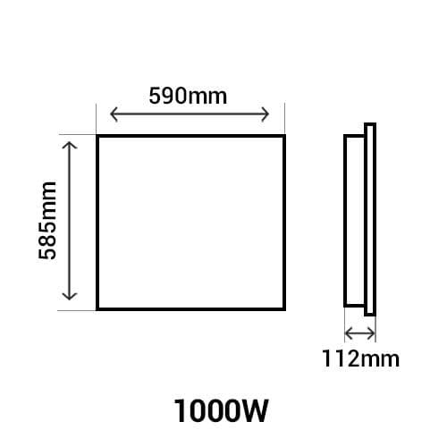 chabjn3293fdaj-chaufelec-kasual-radiateur-inertie-ceramique-blanc-1000w-schéma avec dimensions