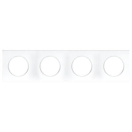 EUROHM Square Plaque quadruple blanc - 60299