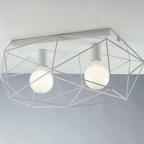 Plafonnier E27 LUCE DESIGN Blanc ABRAXAS - I-ABRAXAS-PL2 BCO