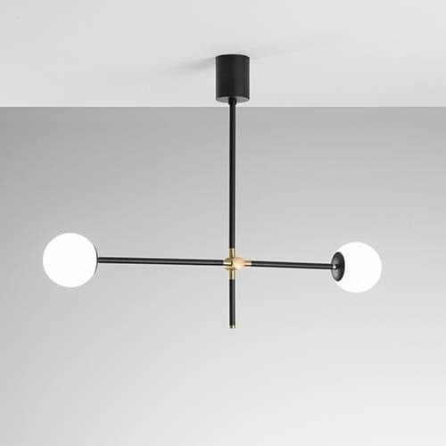 Suspension E14 LUCE DESIGN Noir Or ANTITESI - I-ANTITESI-S2