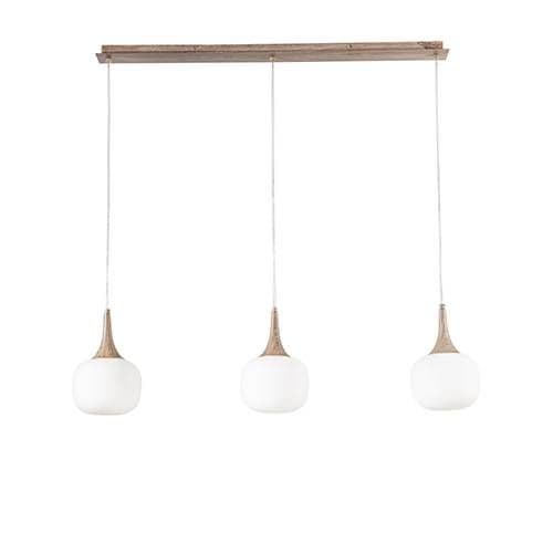 Suspension E14 LUCE DESIGN Bois blanc JAIPUR - I-JAIPUR-SQ3-BCO