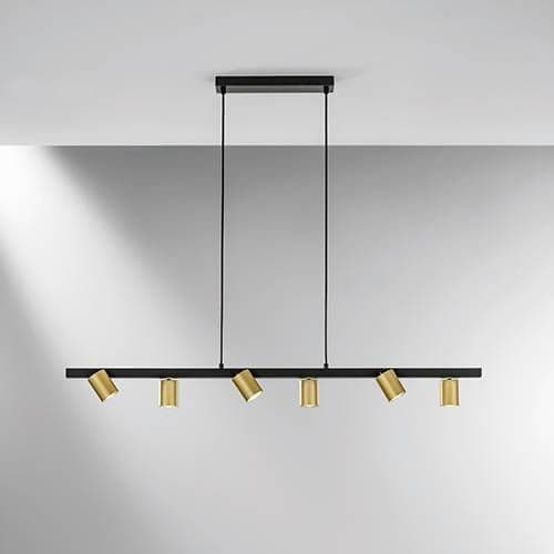 Suspension GU10 LUCE DESIGN Noir Or NIZZA - I-NIZZA-S6