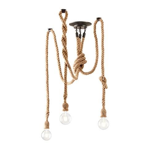 Plafonnier E27 LUCE DESIGN Noir Chanvre ROPE - I-ROPE-PL3